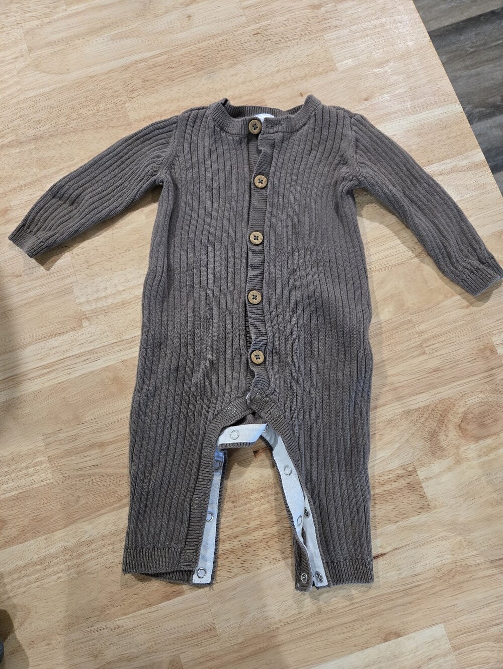 Carter's Brown Ribbed Knit Baby Jumpsuit Romper